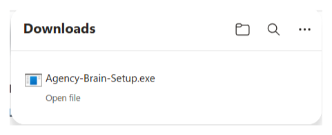 Open file to run the installer
